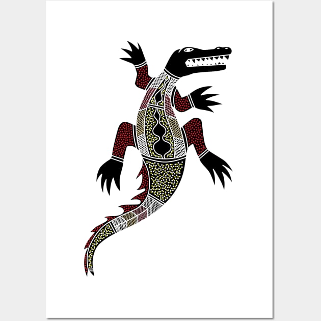 Aboriginal Art - Croc Single Wall Art by hogartharts